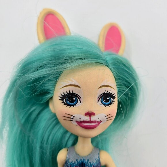 Doll Enchantimals Fluffy Bunny And Mop Figure Pet Mattel Brown Teal Hair Garden - Picture 4 of 9